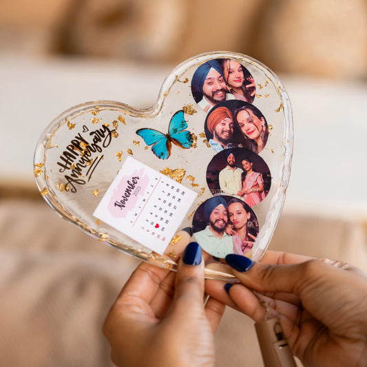 Special Memory Heart Resin Artwork With Light