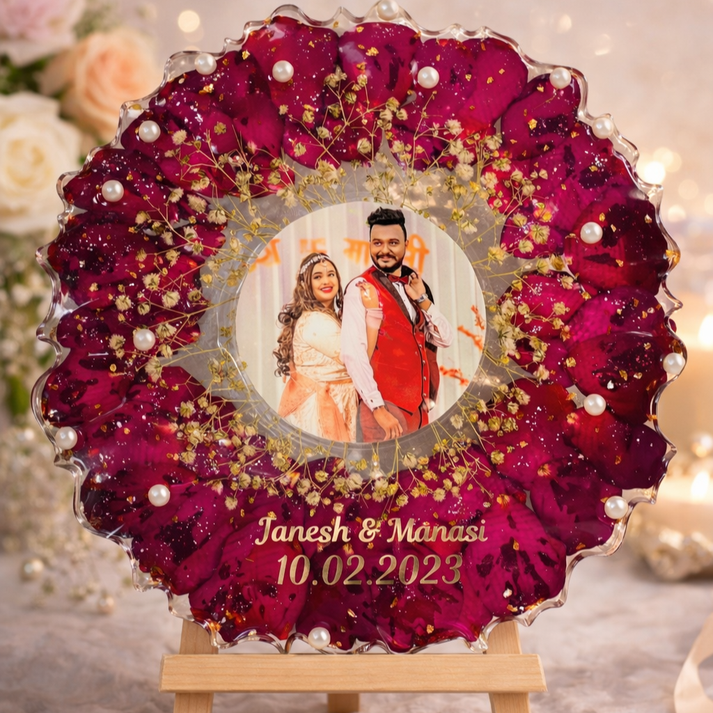Rose Floral Resin Photo Frame