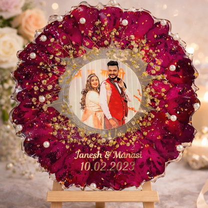 Rose Floral Resin Photo Frame