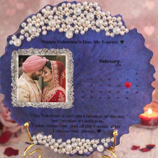 Personalized Lavender Resin Artwork With Moti & Calendar