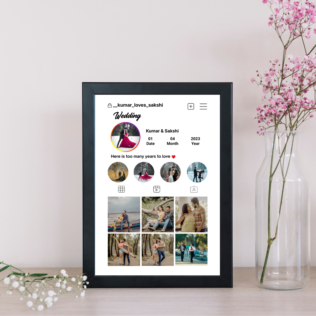 Beautiful Insta Style Wedding/Anniversary Frame