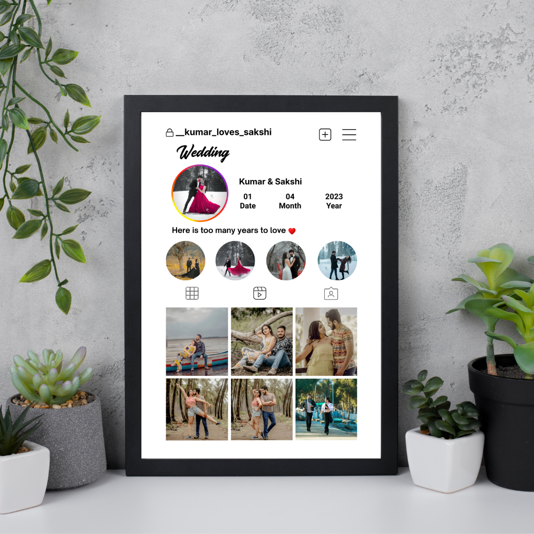 Beautiful Insta Style Wedding/Anniversary Frame