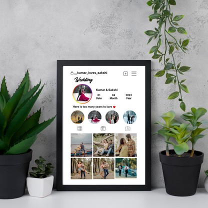 Beautiful Insta Style Wedding/Anniversary Frame