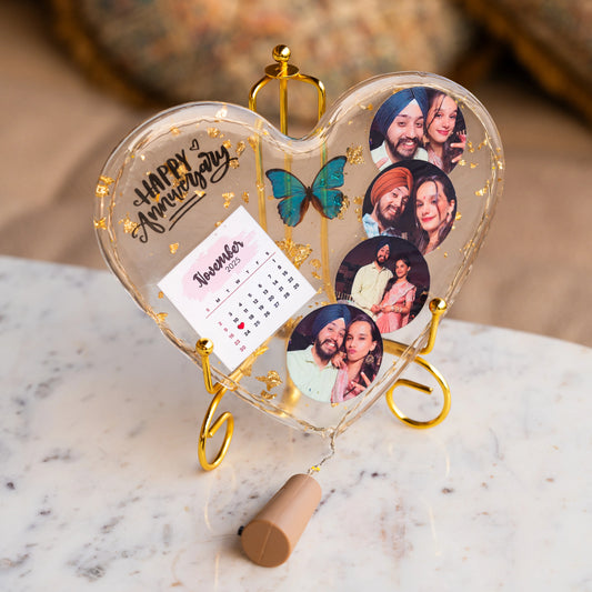 Special Memory Heart Resin Artwork With Light