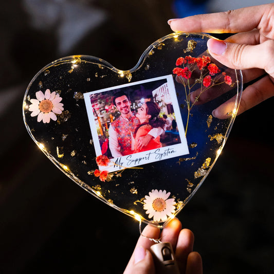 Premium Heart Shape Resin Artwork (With Light)
