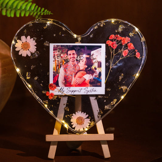 Premium Heart Shape Resin Artwork (With Light)