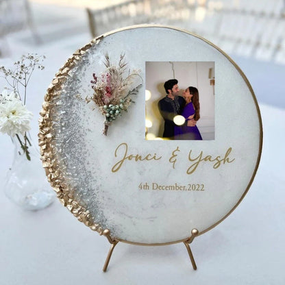 Circle Resin Artwork With Image & Text