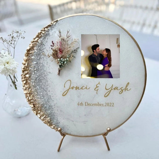Circle Resin Artwork With Image & Text