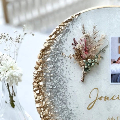 Circle Resin Artwork With Image & Text
