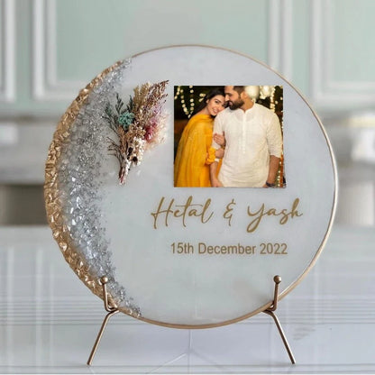 Circle Resin Artwork With Image & Text